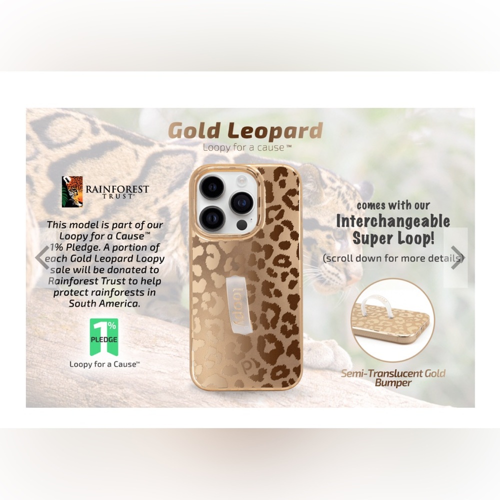 NEW Loopy case in GOLD LEOPARD